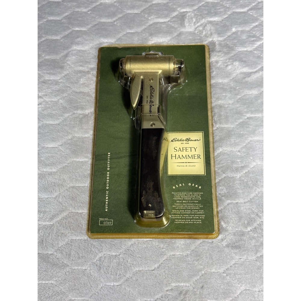 Vintage Eddie Bauer Safety Hammer Emergency Tool Seat Belt Cutter Torch NIB 0769